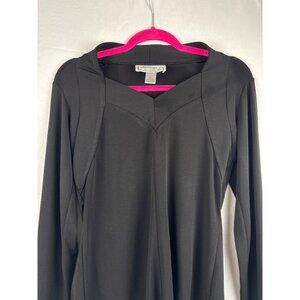 Simonton Says Black Long Sleeve Top XS Polyester Spandex Blend